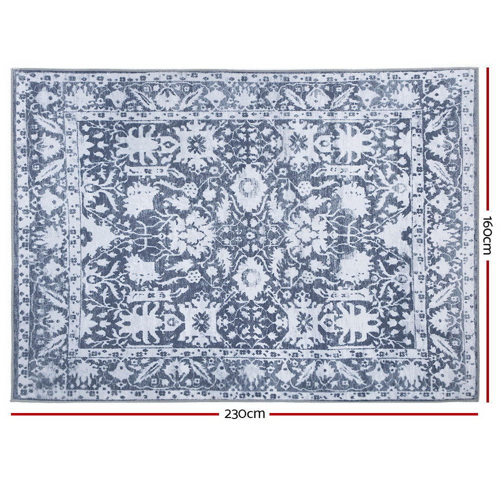 Large Vintage Blue Exotic Floor Rug Area Mat 160 x 230cm - Homecoze