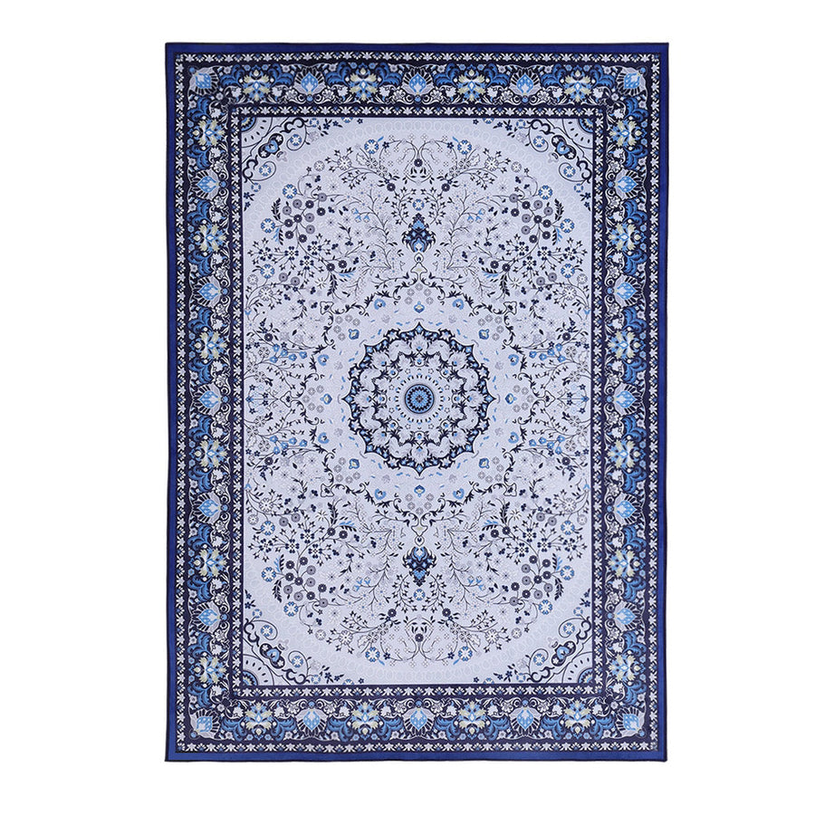 Extra Large Classic Exotic Blue Floor Rug Area Mat 200 x 290cm - Homecoze