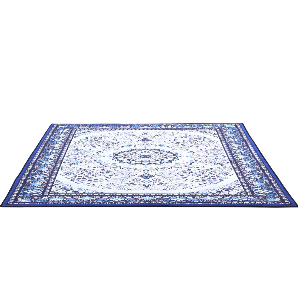 Extra Large Classic Exotic Blue Floor Rug Area Mat 200 x 290cm - Homecoze