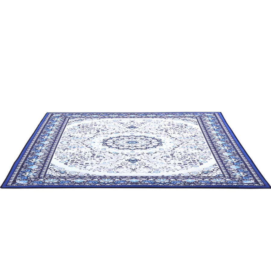 Extra Large Classic Exotic Blue Floor Rug Area Mat 200 x 290cm Homecoze