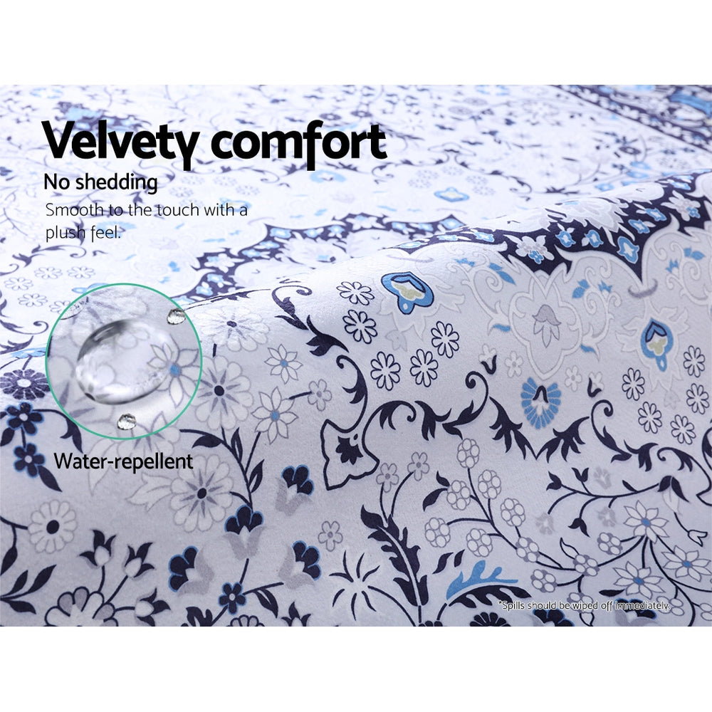 Extra Large Classic Exotic Blue Floor Rug Area Mat 200 x 290cm - Homecoze