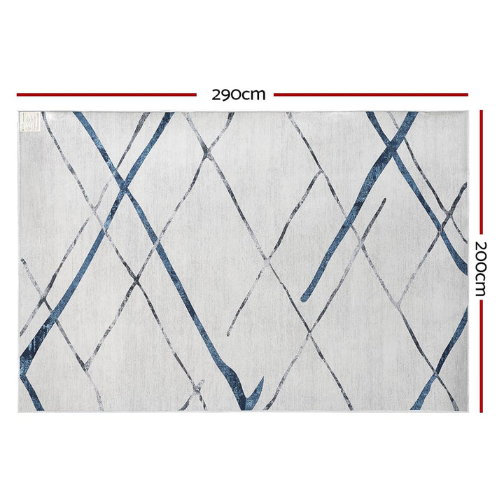 Extra Large Modern Geometric Lines Chic Floor Rug Area Mat 200 x 290cm Homecoze