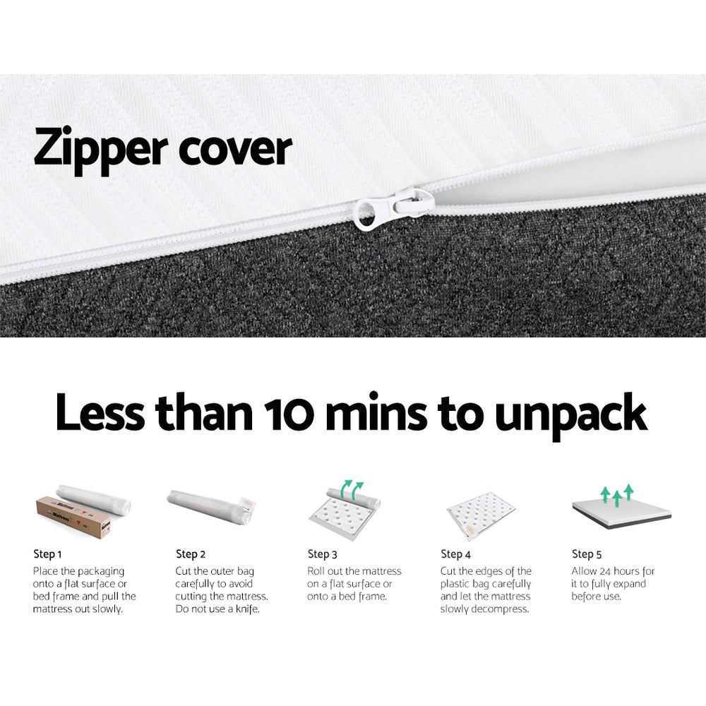 Double Memory Foam Cool Gel Mattress Dual Sided Non Spring Comfort 15cm Homecoze