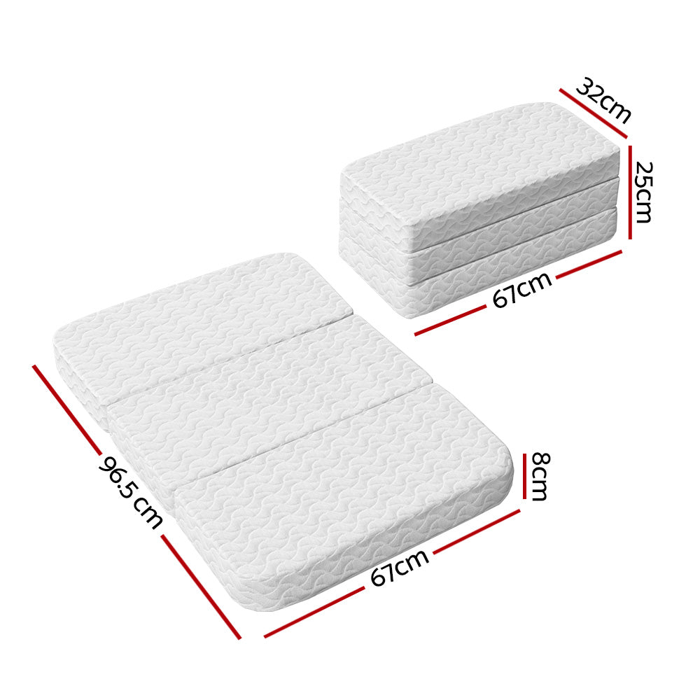 Infant Baby Foldable Portacot Mattress Cool Gel Memory Foam Travel Bed Bamboo Cover Homecoze