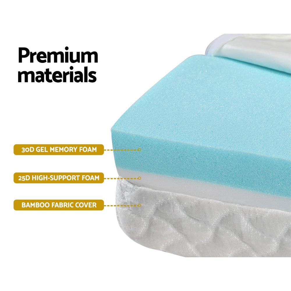 Infant Baby Foldable Portacot Mattress Cool Gel Memory Foam Travel Bed Bamboo Cover Homecoze
