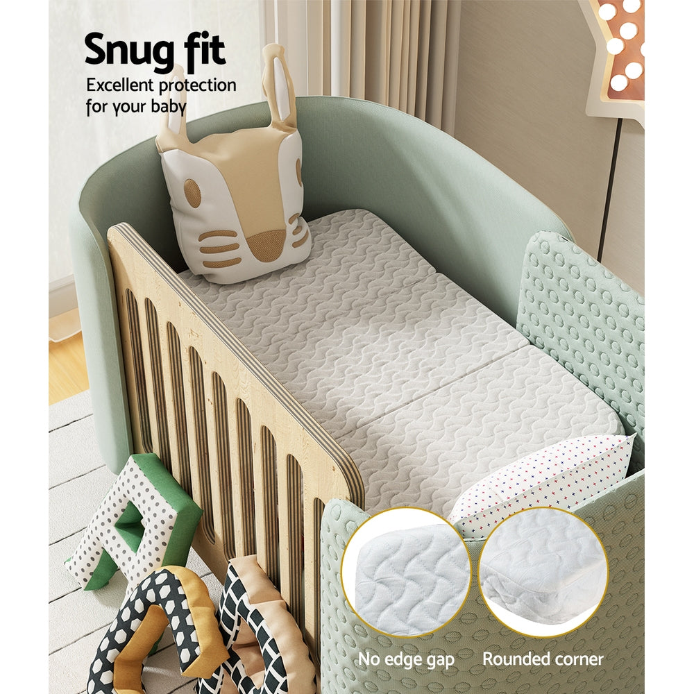 Infant Baby Foldable Portacot Mattress Cool Gel Memory Foam Travel Bed Bamboo Cover Homecoze