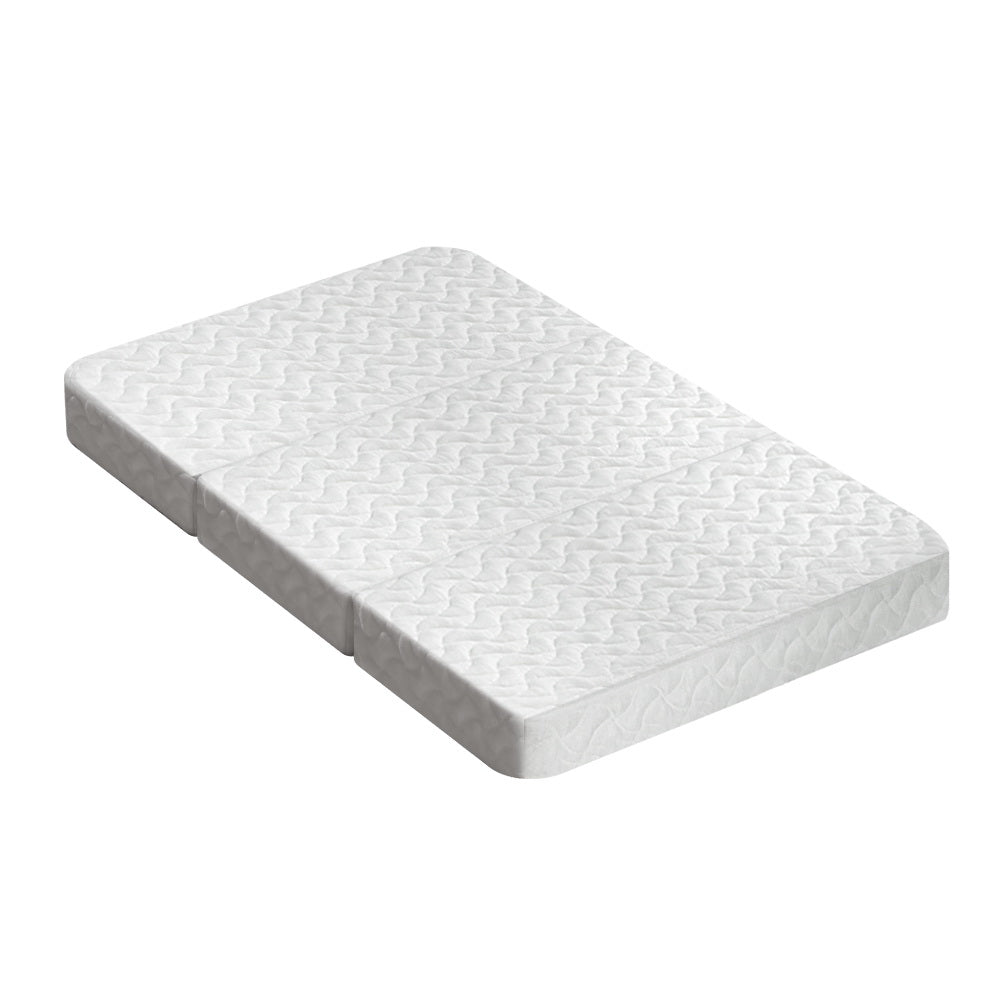 Infant Baby Foldable Portacot Mattress Foam Travel Cot Bed with Bamboo Cover Homecoze