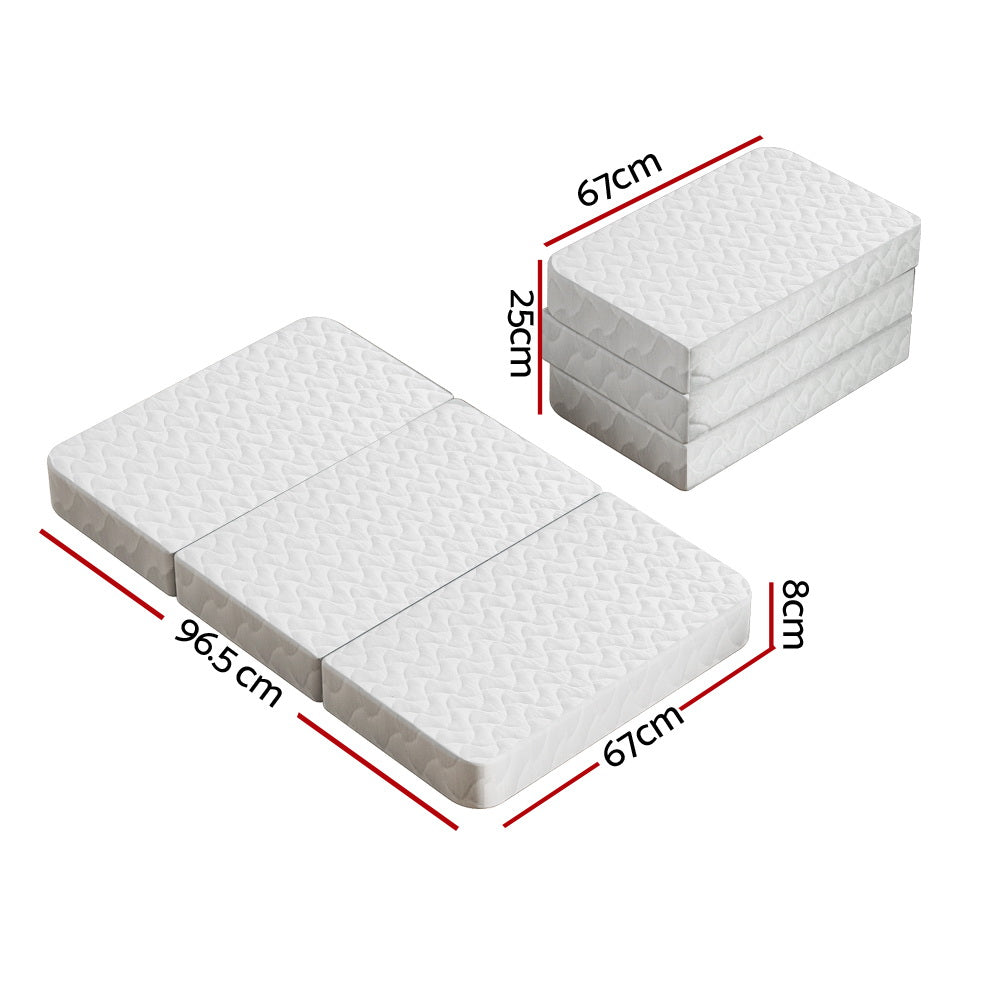 Infant Baby Foldable Portacot Mattress Foam Travel Cot Bed with Bamboo Cover Homecoze