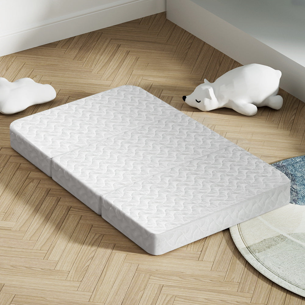 Infant Baby Foldable Portacot Mattress Foam Travel Cot Bed with Bamboo Cover Homecoze