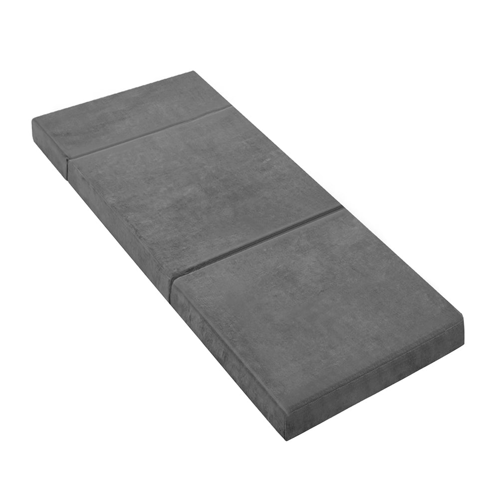 Single Size Folding Grey Foam Portable 12cm Mattress Homecoze