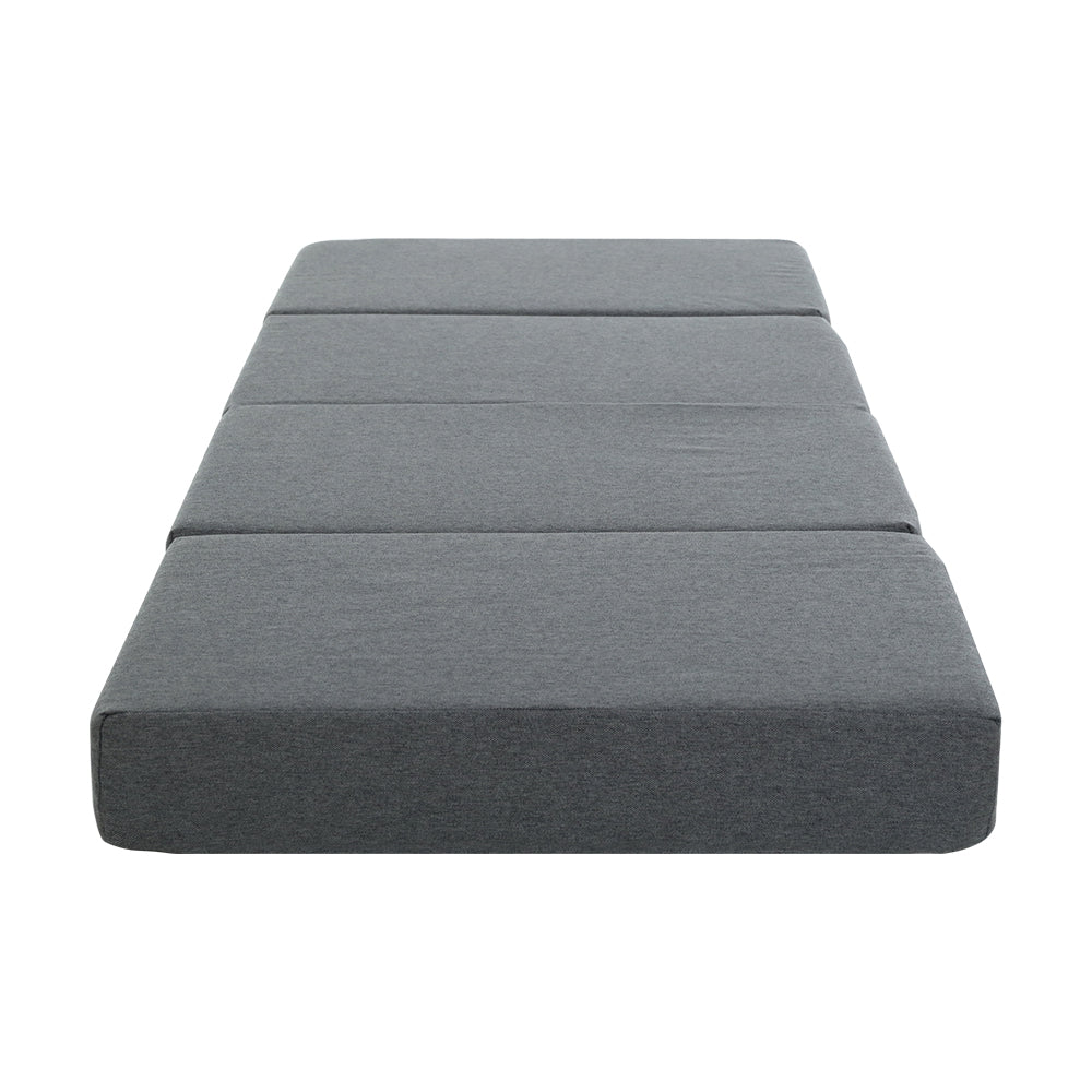 Portable Folding Mattress Foam Floor Bed Tri Fold Single 180cm x 70cm x 12cm Homecoze
