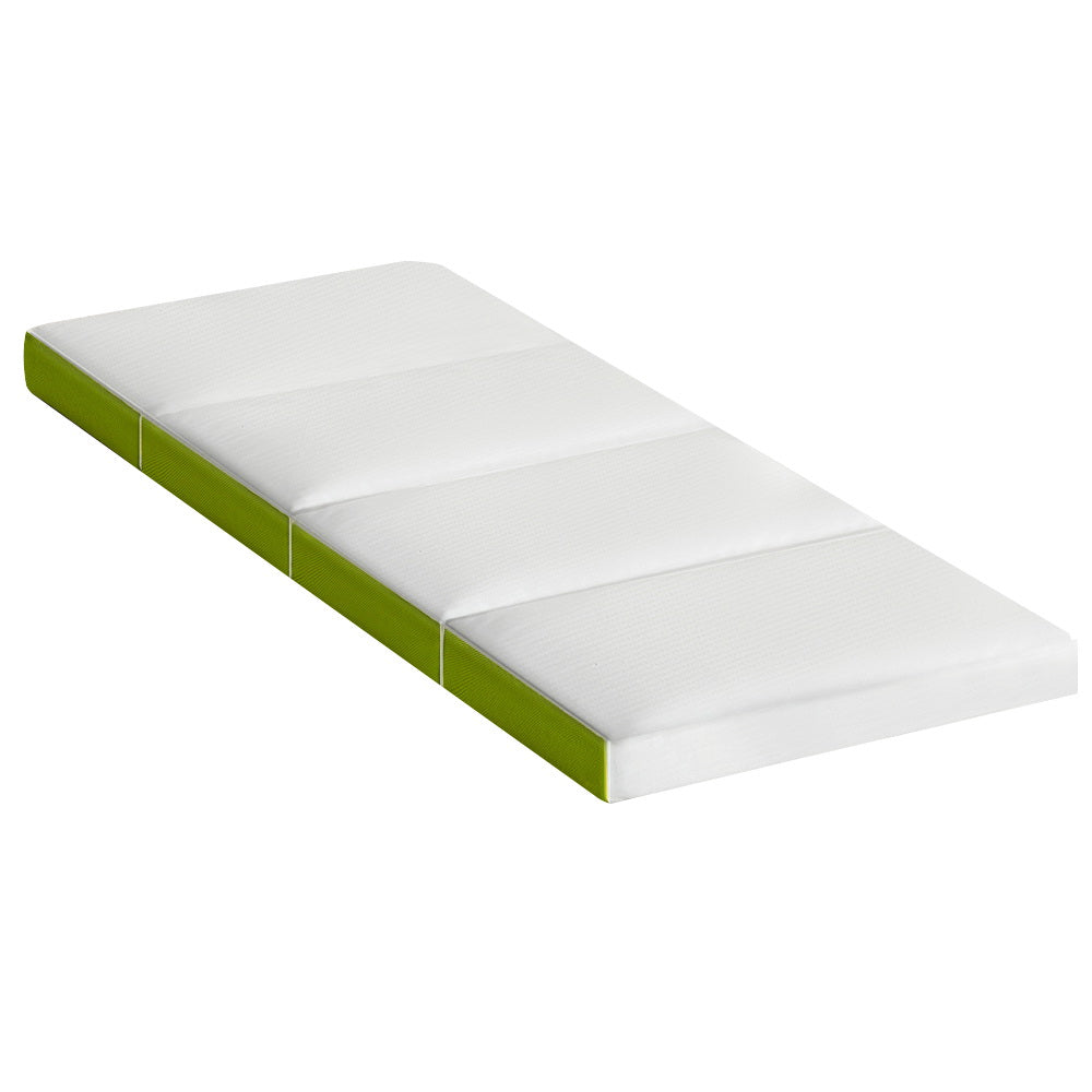 Single Size Folding Mattress 4-Fold Portable Medium Firmness 12cm Homecoze