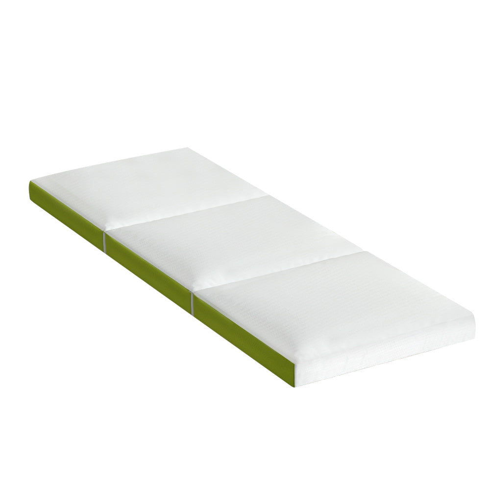 Single Size Folding Mattress 3-Fold Portable Medium Firmness 10cm Homecoze