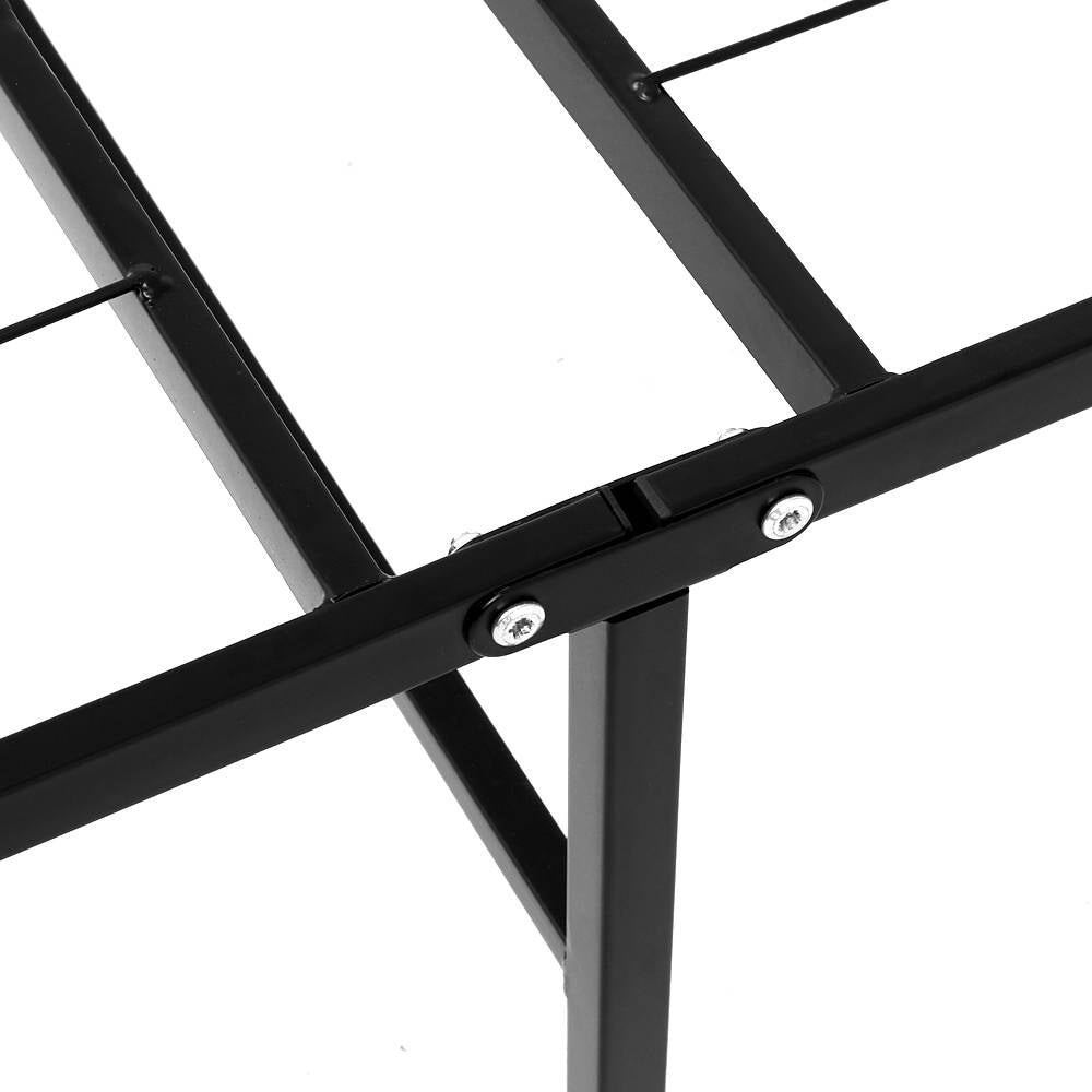 Double Portable Folding Bed Frame Metal Mattress Base - Black Homecoze