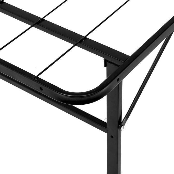 King Single Portable Folding Bed Frame Metal Mattress Base - Black Homecoze