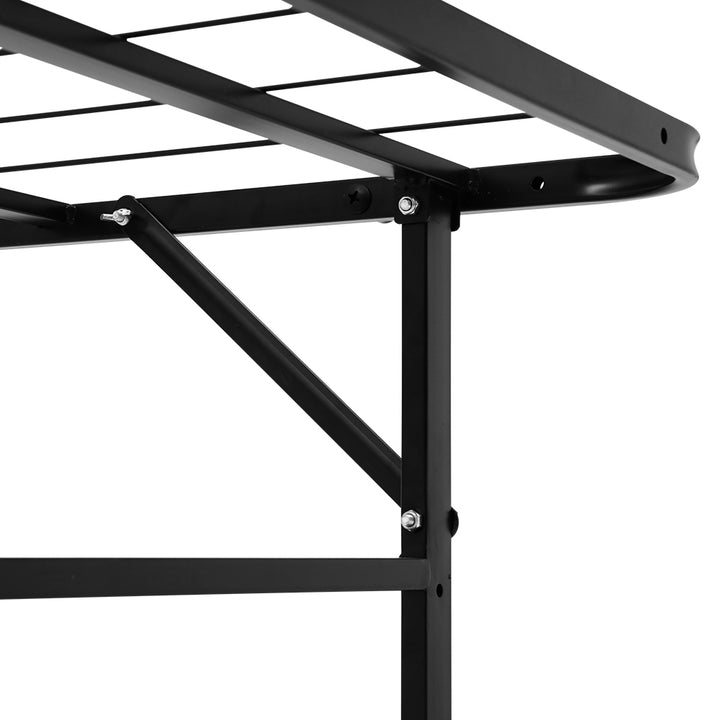 King Single Portable Folding Bed Frame Metal Mattress Base - Black Homecoze