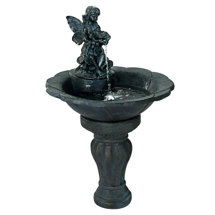 Cascading Angel Solar Powered Water Fountain with LED Lights 92cm Homecoze