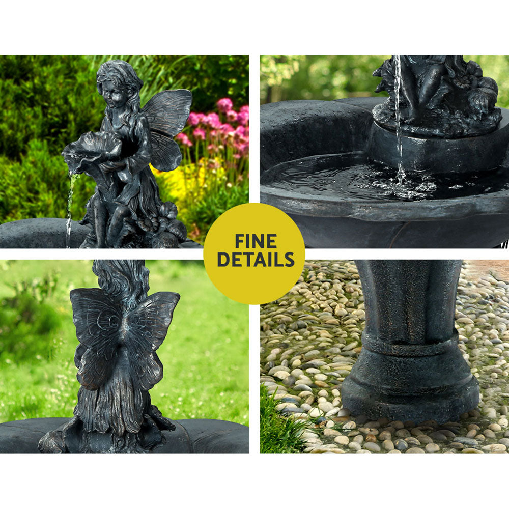Cascading Angel Solar Powered Water Fountain with LED Lights 92cm Homecoze