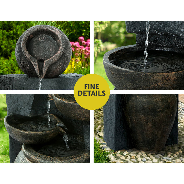 5 Tiered Classic Cascading Solar Powered Water Fountain 99cm Homecoze