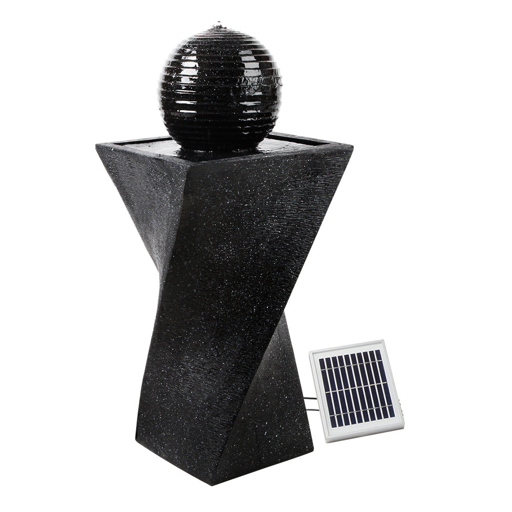 Solar Powered Water Fountain Twist Design with Lights Homecoze