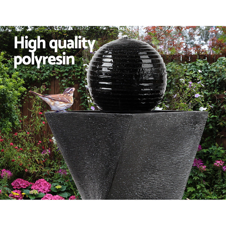 Solar Powered Water Fountain Twist Design with Lights Homecoze