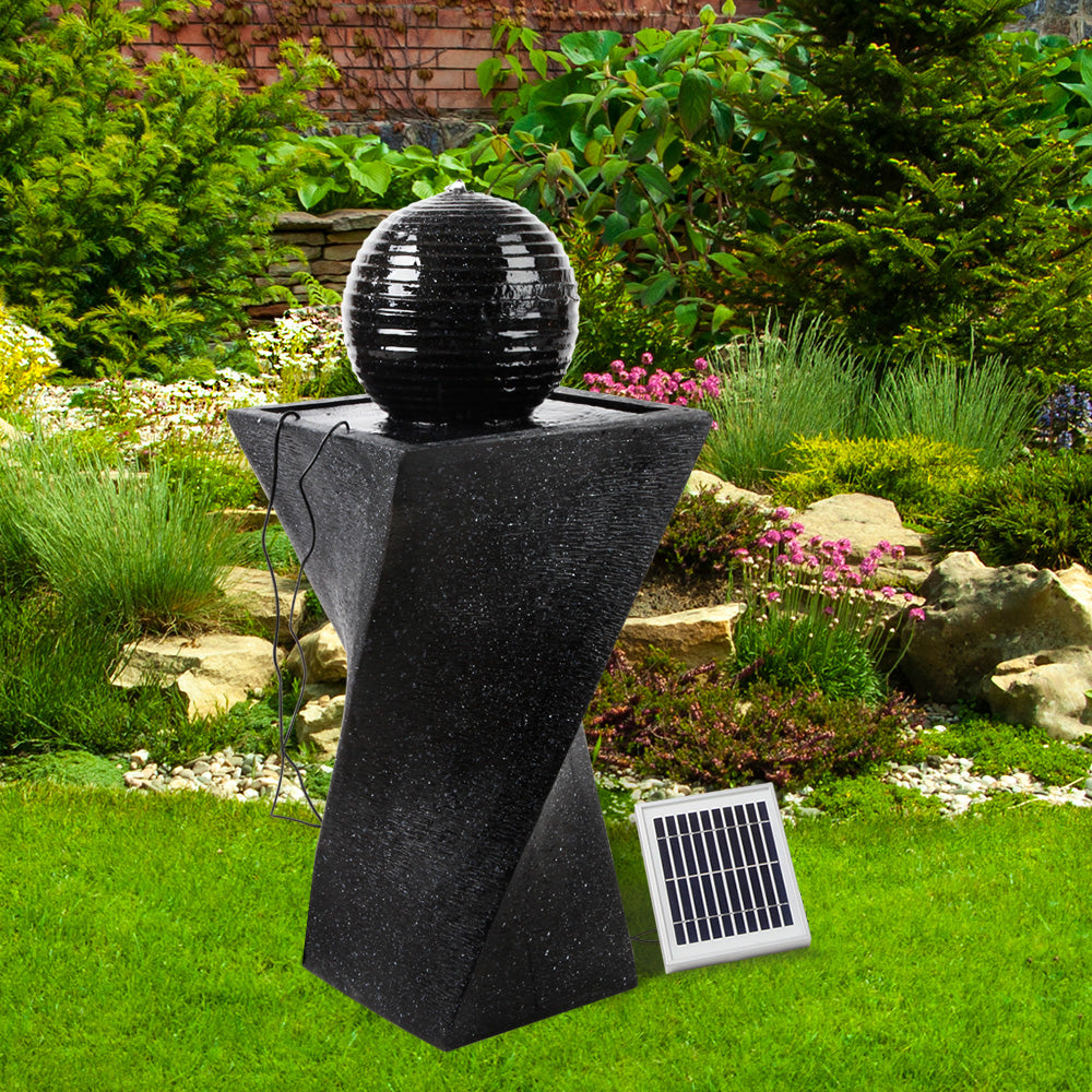 Solar Powered Water Fountain Twist Design with Lights Homecoze