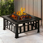 Fire Pit Table (81cm) 2-in-1 BBQ Grill - Homecoze