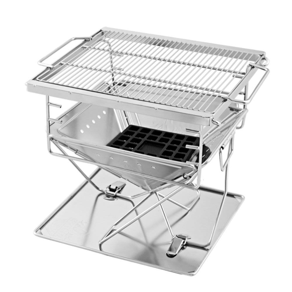 Camping Fire Pit BBQ Portable Folding Stainless Steel Stove Outdoor Pits Homecoze