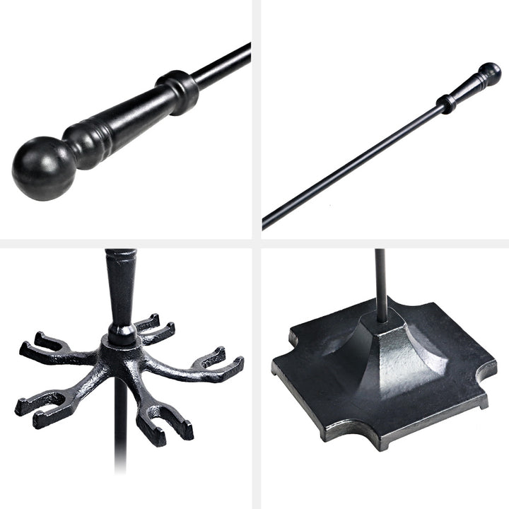 4Pc Fireplace Tool Set with Poker Brush Shovel Tongs & Stand Homecoze