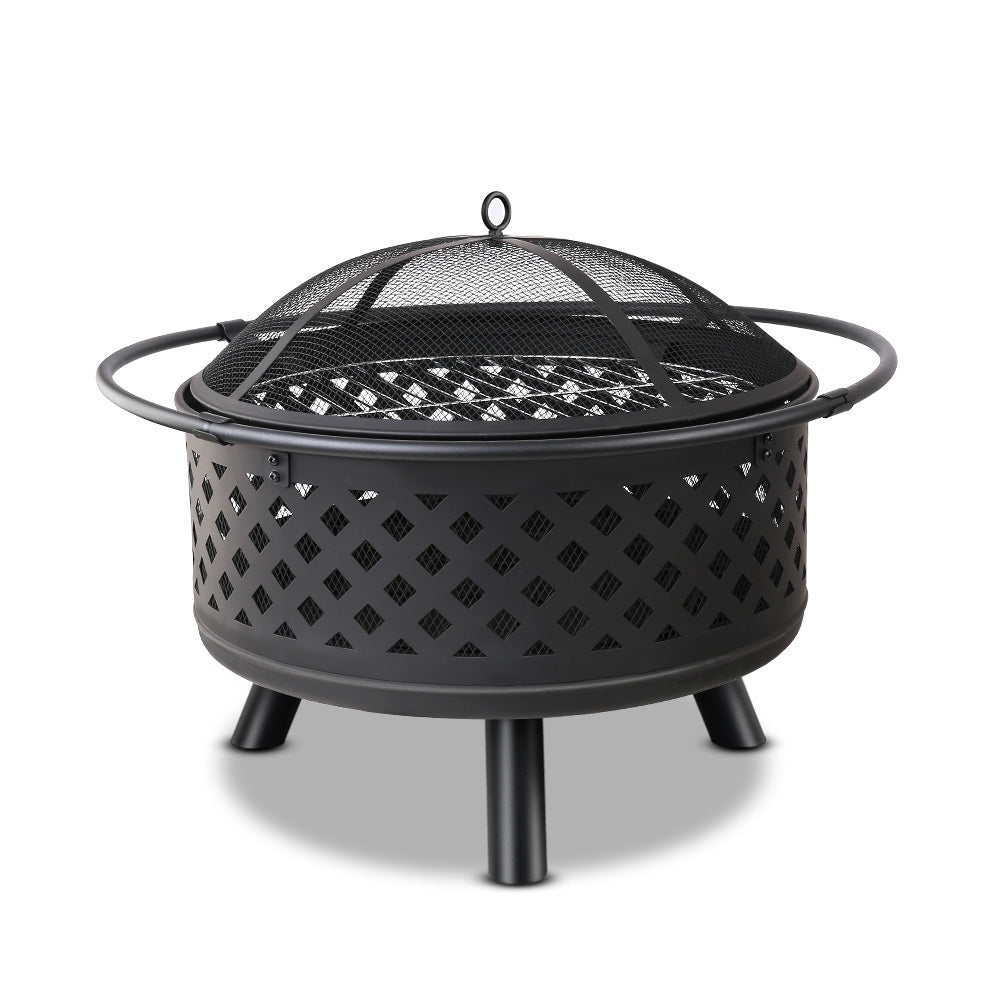 Fire Pit (76cm) 2-in-1 BBQ Grill - Homecoze
