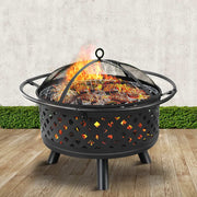 Fire Pit (76cm) 2-in-1 BBQ Grill - Homecoze