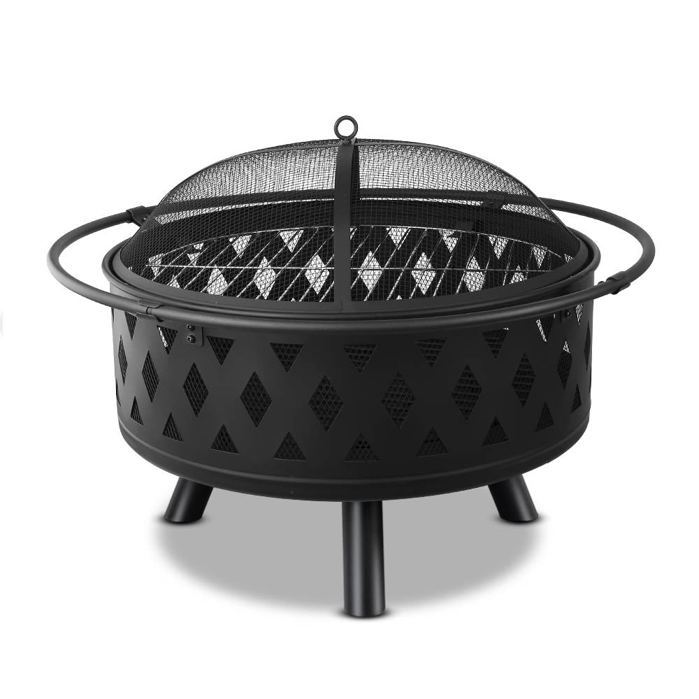Fire Pit (82cm) 2-in-1 BBQ Grill - Homecoze