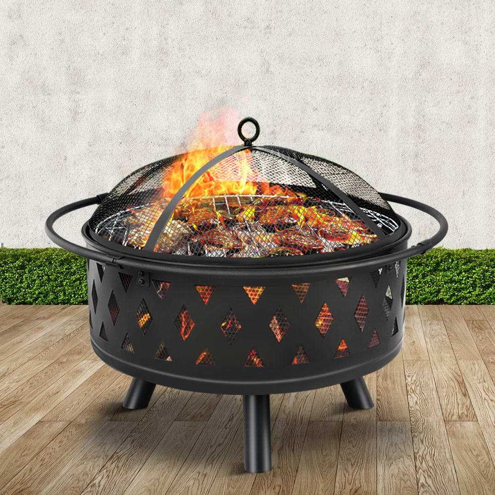 Fire Pit (82cm) 2-in-1 BBQ Grill - Homecoze