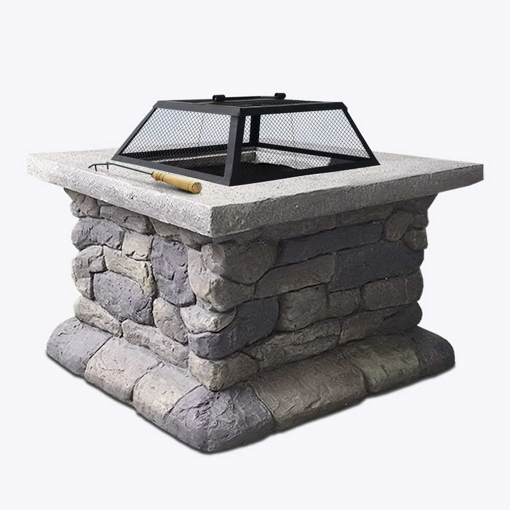 Fire Pit Table (55cm) Faux Stone Style - Homecoze