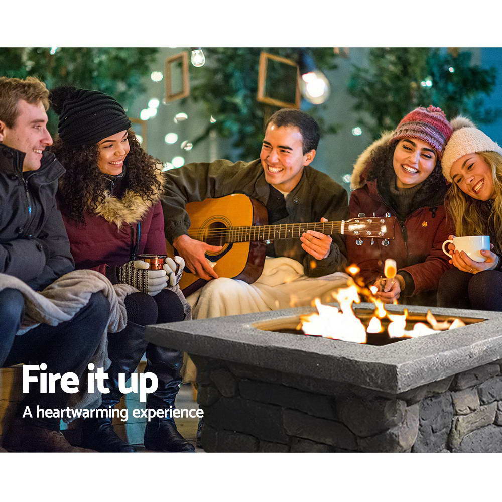 Fire Pit Table (55cm) Faux Stone Style - Homecoze