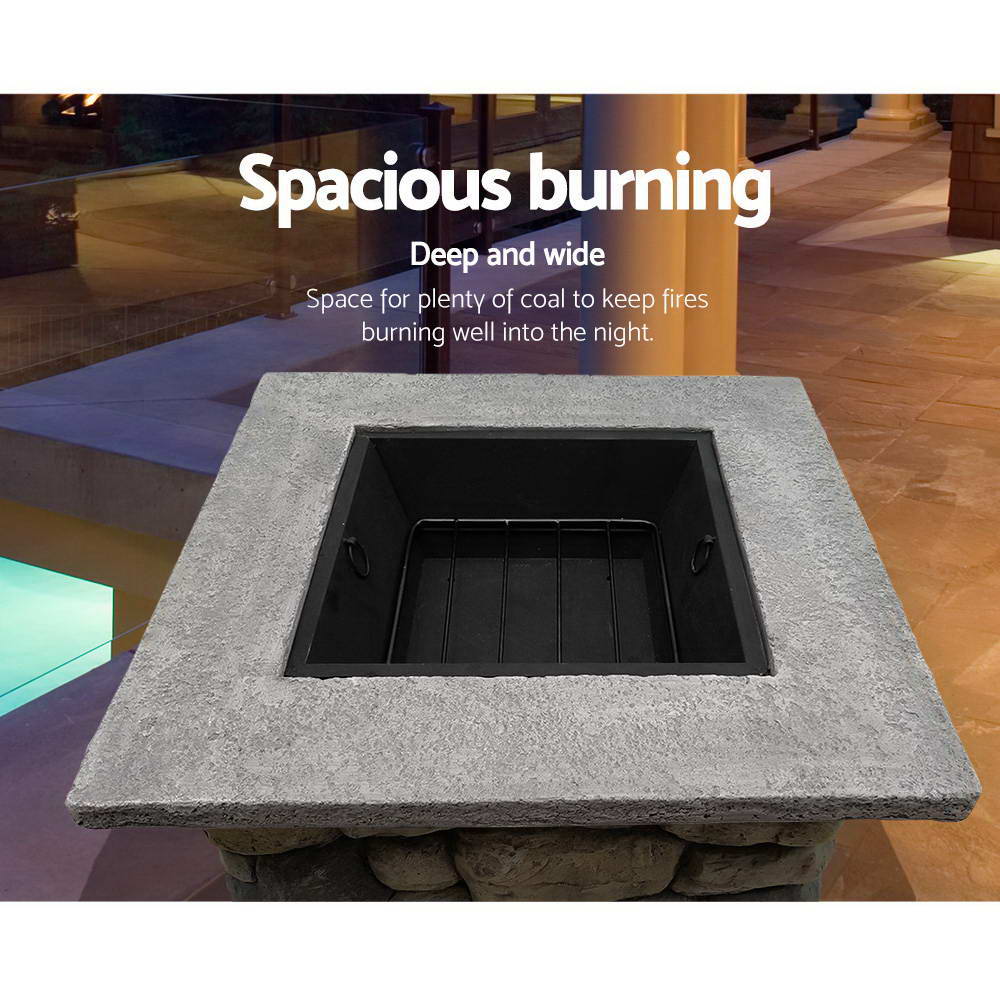 Fire Pit Table (55cm) Faux Stone Style - Homecoze