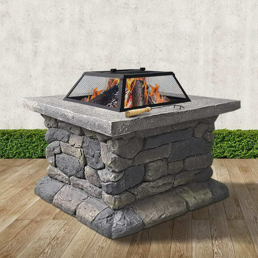 Fire Pit Table (55cm) Faux Stone Style - Homecoze