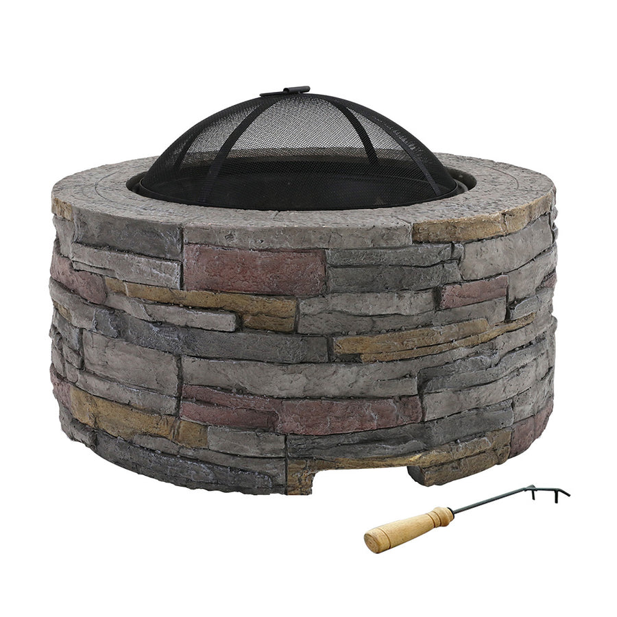 Fire Pit Outdoor Table Charcoal Fireplace Garden Firepit Heater Homecoze