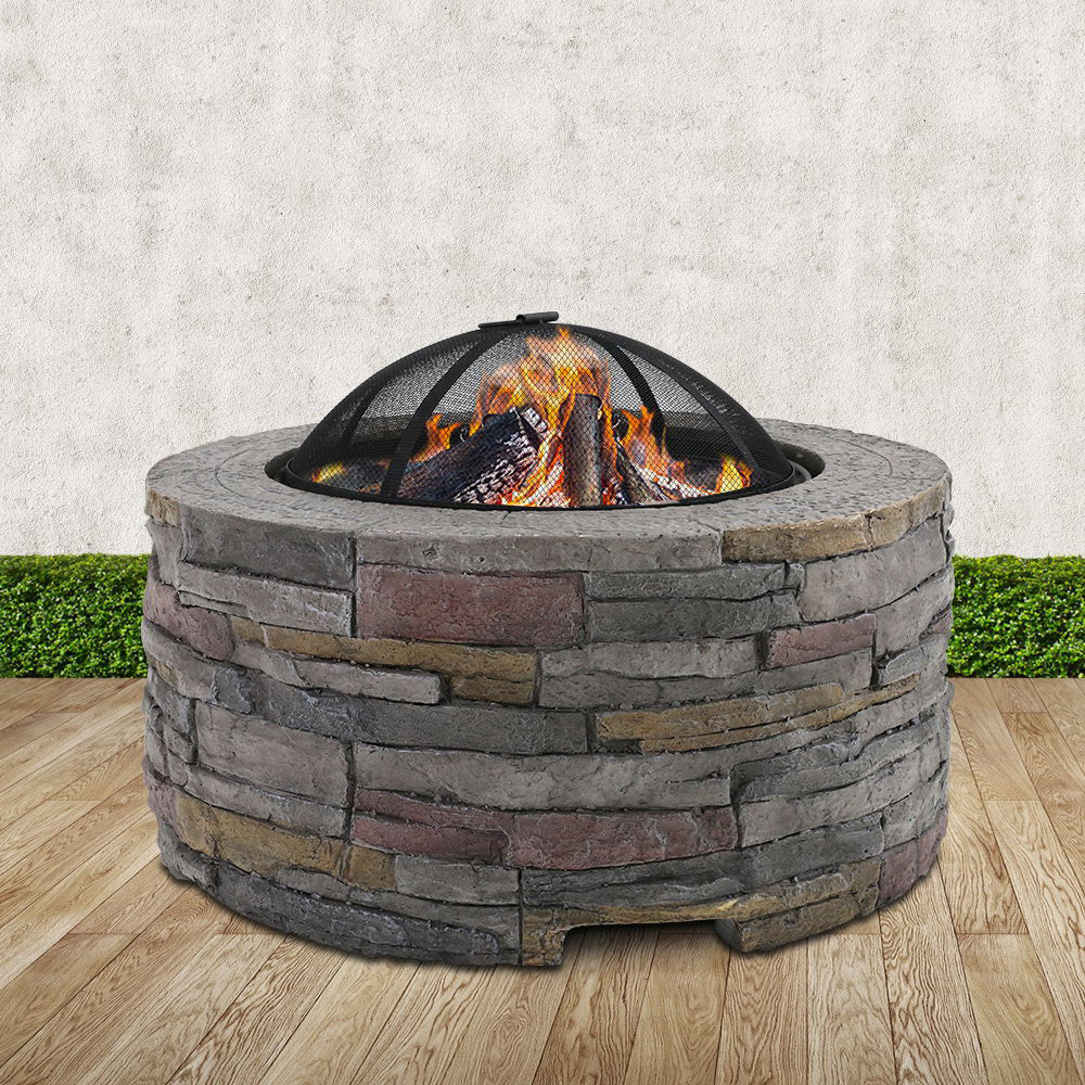 Fire Pit Outdoor Table Charcoal Fireplace Garden Firepit Heater Homecoze