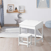 Kids Retro Style Drawing Activity Table & Chair Set - White Homecoze