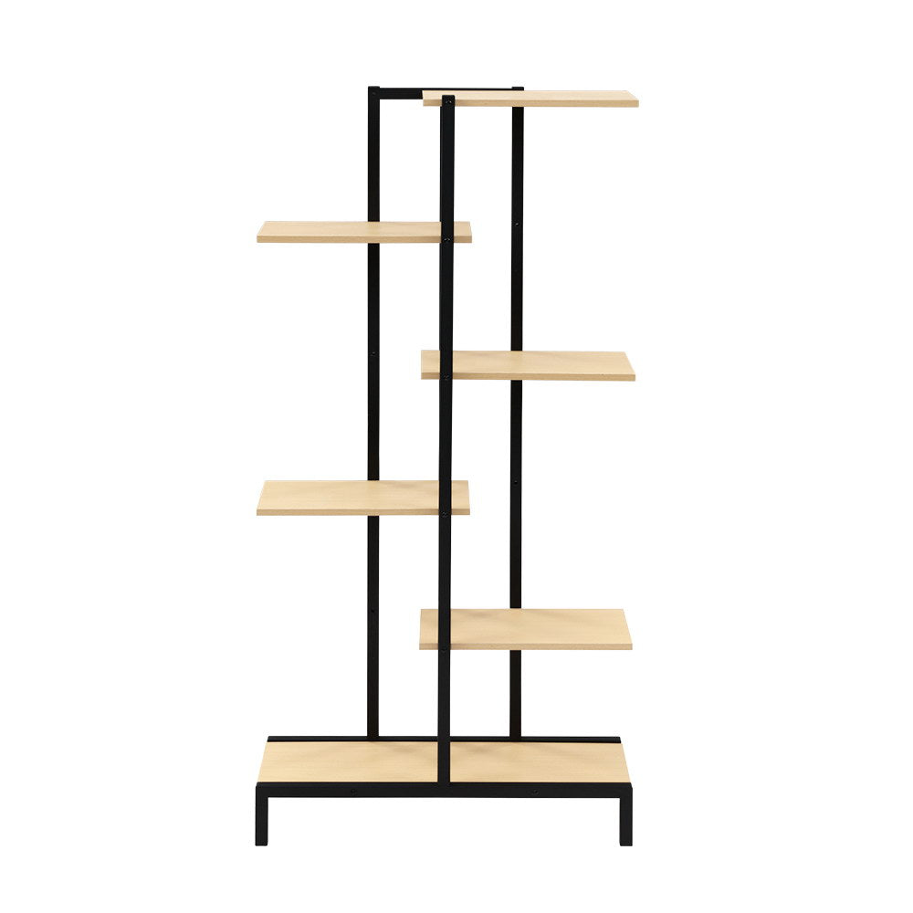 6-tier Indoor Outdoor Metal & Wood Plant Display Stand Homecoze