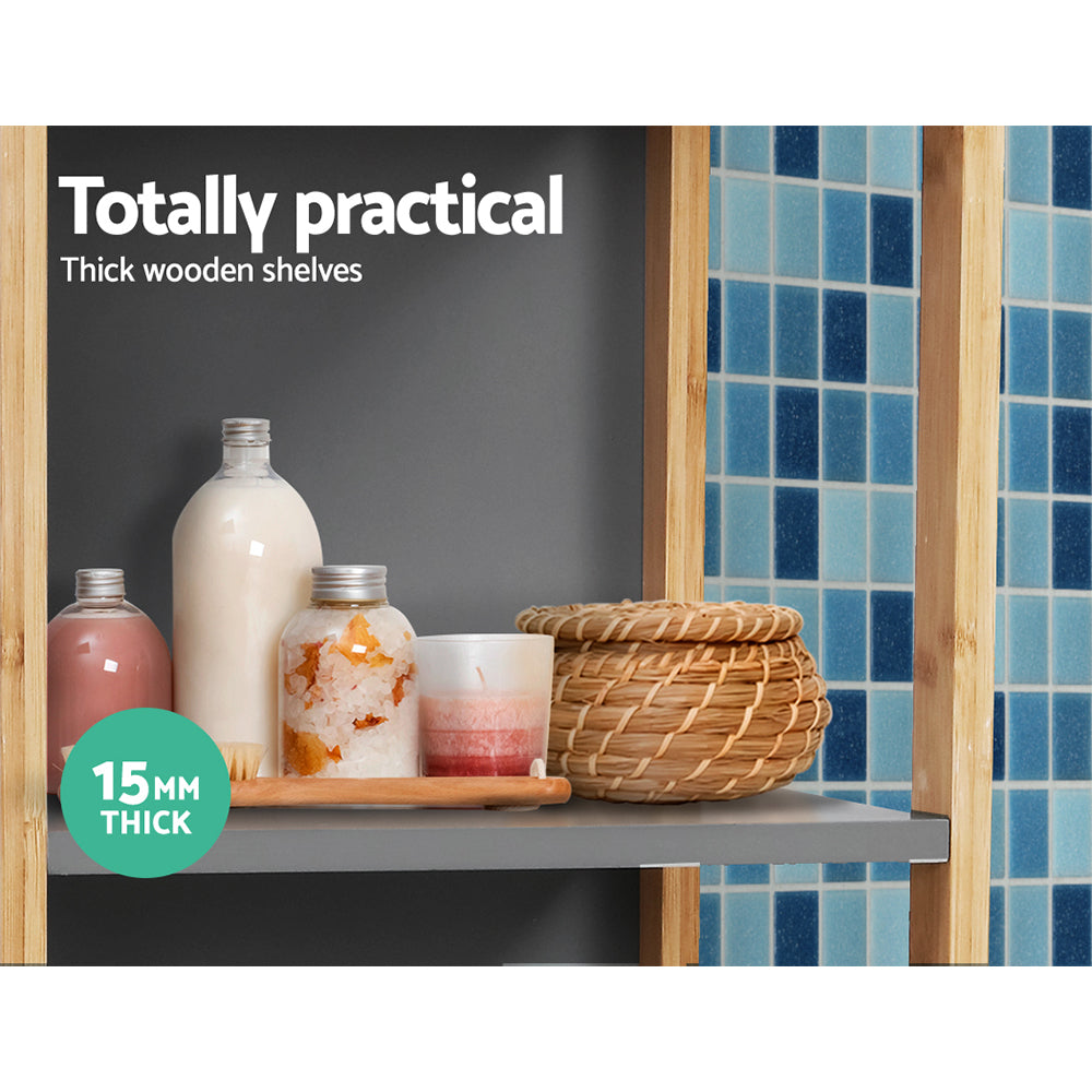 Bathroom & Laundry Storage Cabinet 115cm - Natural & Grey - Homecoze
