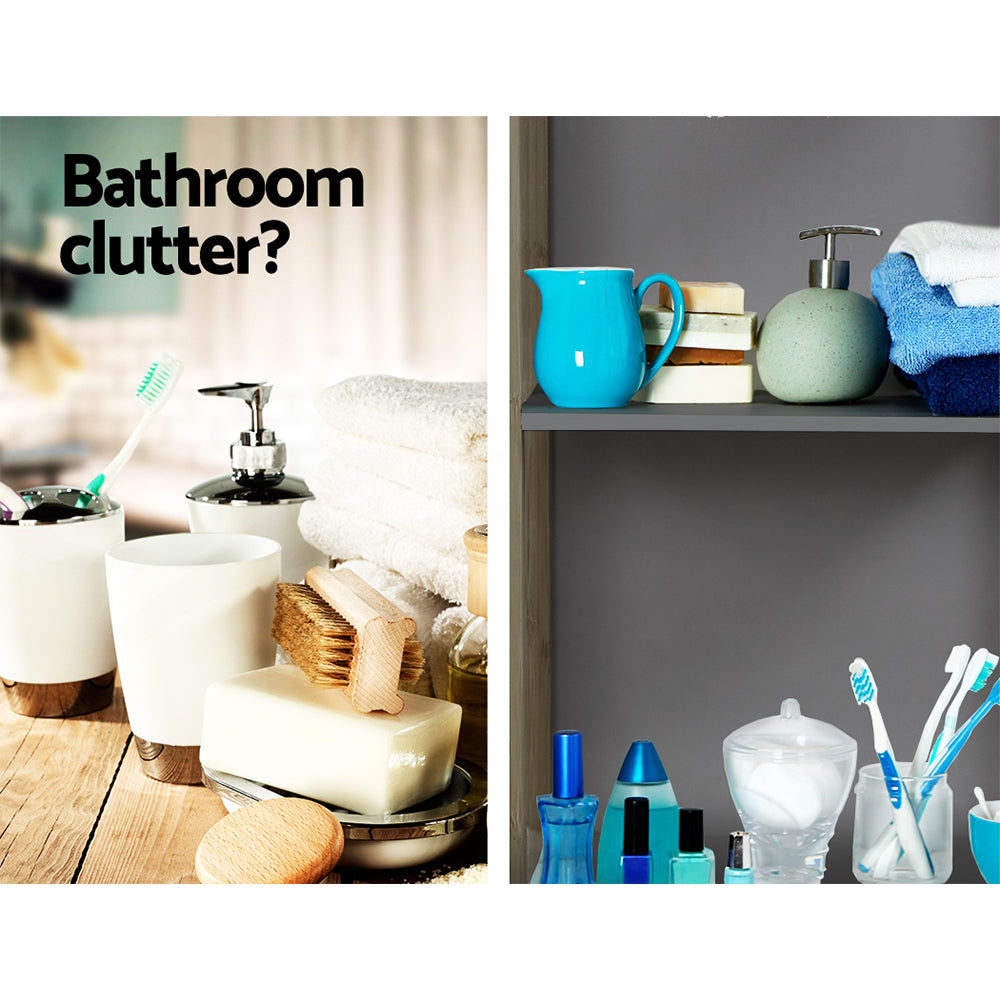 Bathroom & Laundry Storage Cabinet 115cm - Natural & Grey - Homecoze