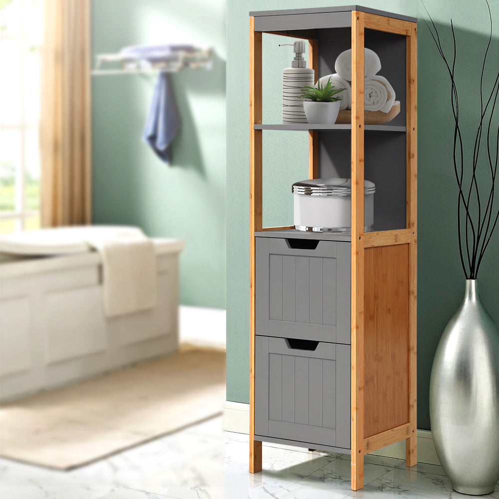 Bathroom & Laundry Storage Cabinet 115cm - Natural & Grey Homecoze