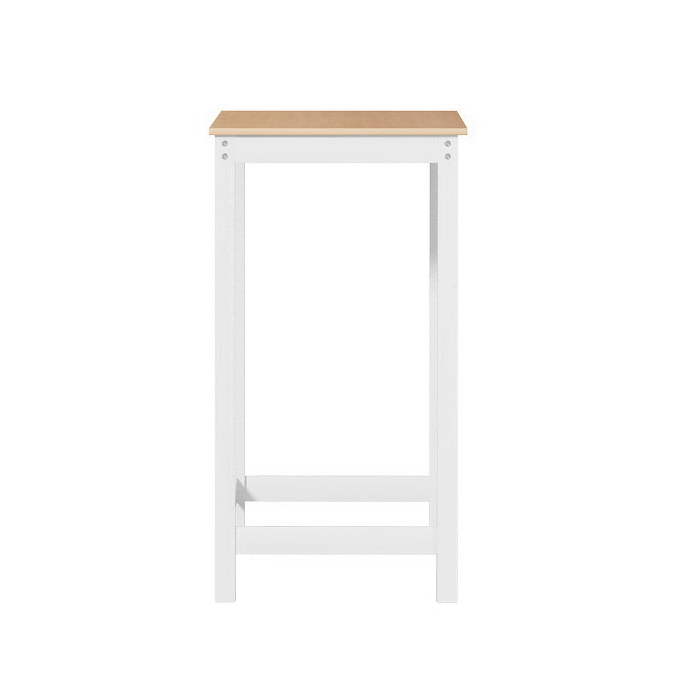 Modern Chic Wooden Bar Table High Top Desk Kitchen Counter White & Oak Homecoze