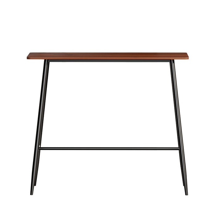 Modern Bar Table Industrial Kitchen Dining Desk High with Wood Top 120cm Homecoze