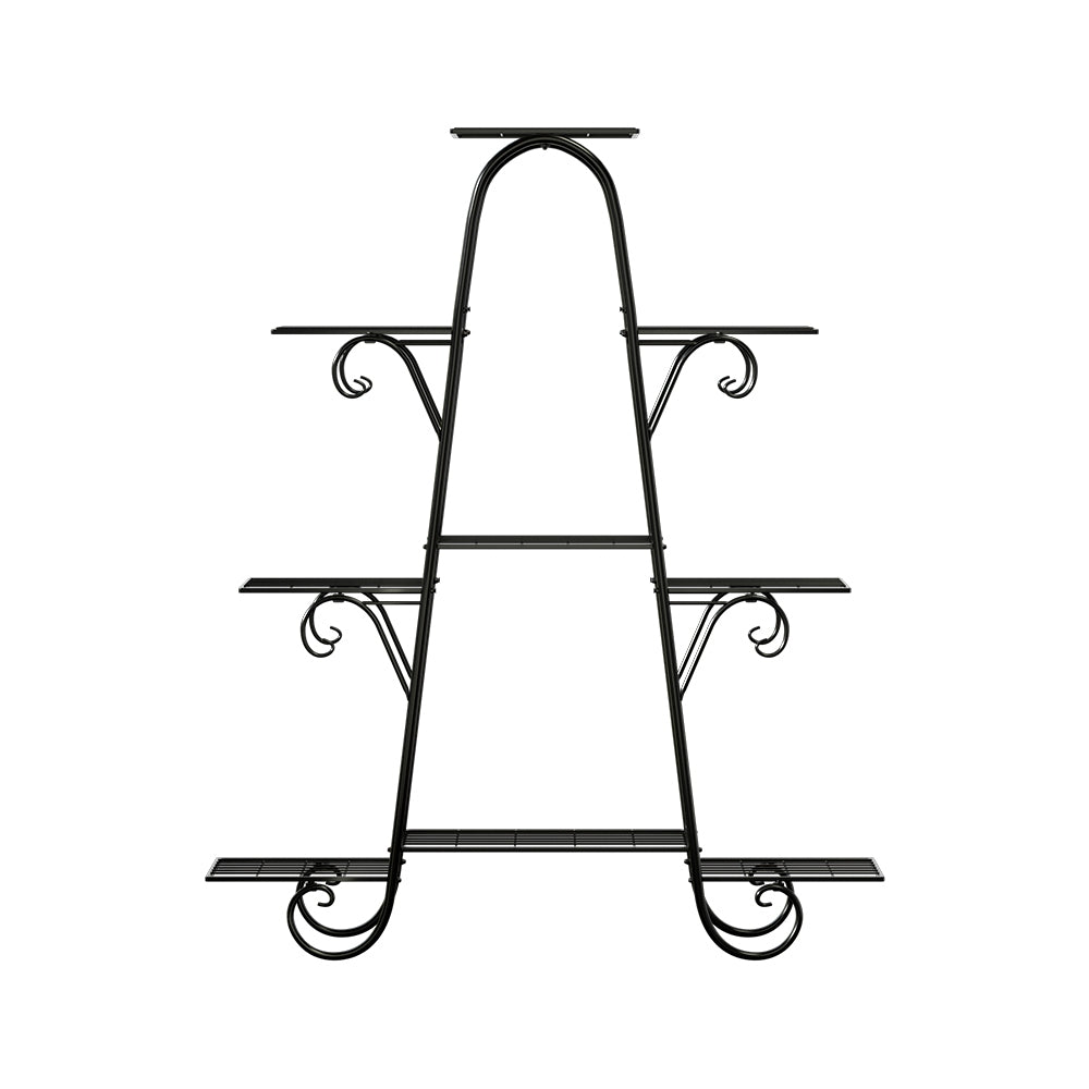 Metal Flower Pots Plant Stand Indoor or Outdoor Garden Shelf Black Homecoze