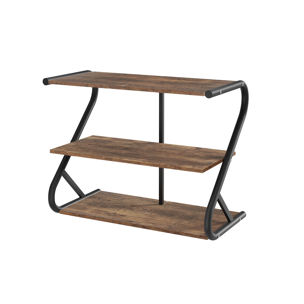 Modern Rustic Shoe Rack 3 Tier Storage Organiser - Black Homecoze