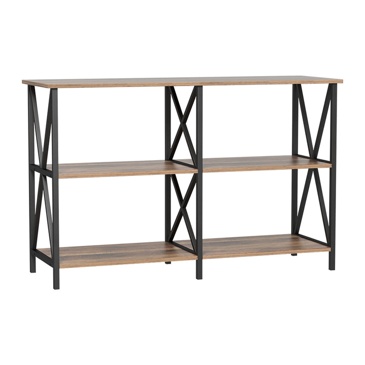 Industrial Style Open Shelf Console Hallway Entry Table Metal Display 120cm Homecoze