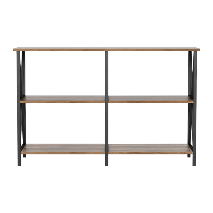 Industrial Style Open Shelf Console Hallway Entry Table Metal Display 120cm Homecoze